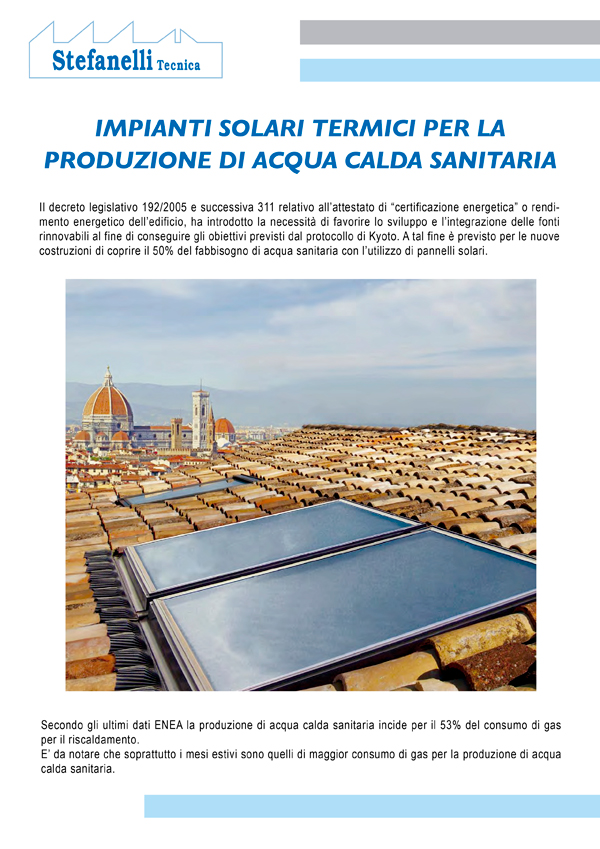 Stefanelli Tecnica - Pannello solare Termico Stefanelli Tecnica - Pannello solare Termico
